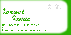kornel hanus business card